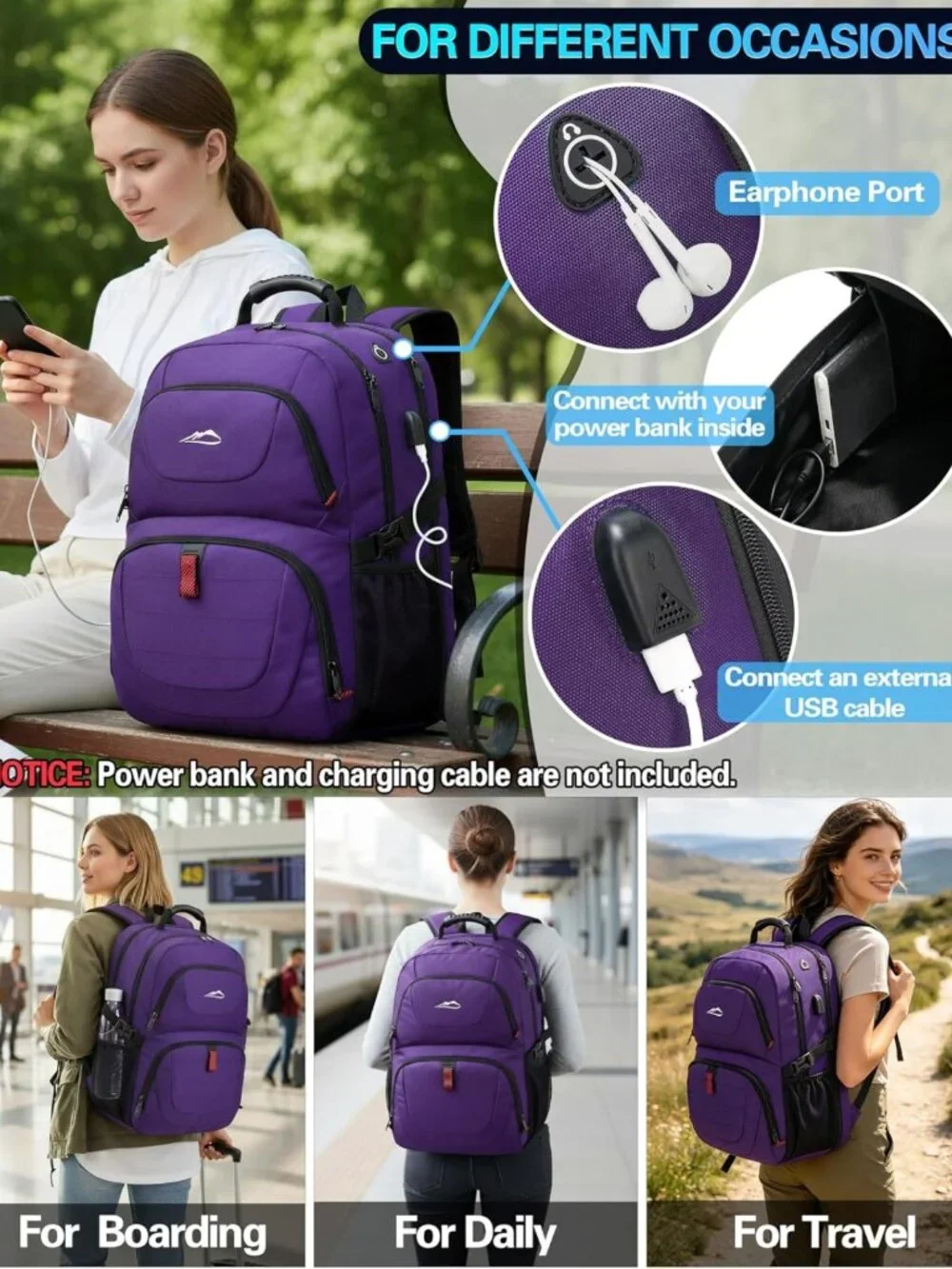 Extra Large Anti-Theft Travel Backpack for 17